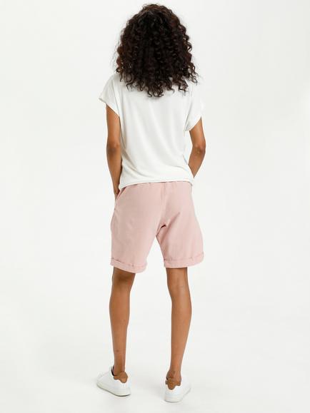 KAFFE Lise V-Neck T-Shirt - view 2, White Chalk