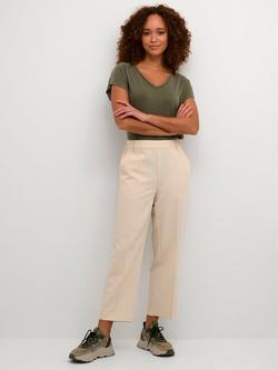 KAFFE Sakura Cropped Trousers, Antique White