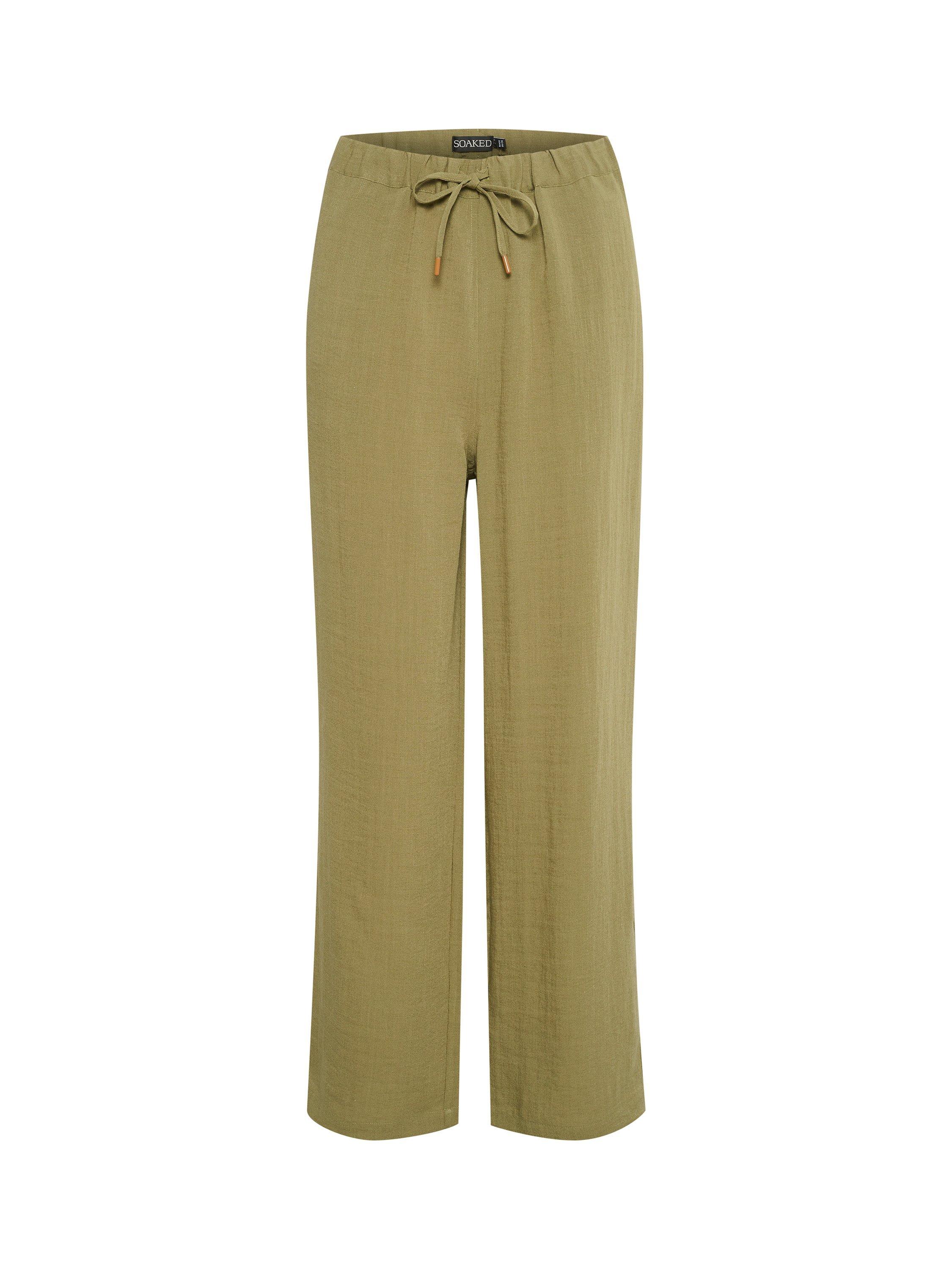 Soaked In Luxury Camile Plain Flared Trousers, Loden Green
