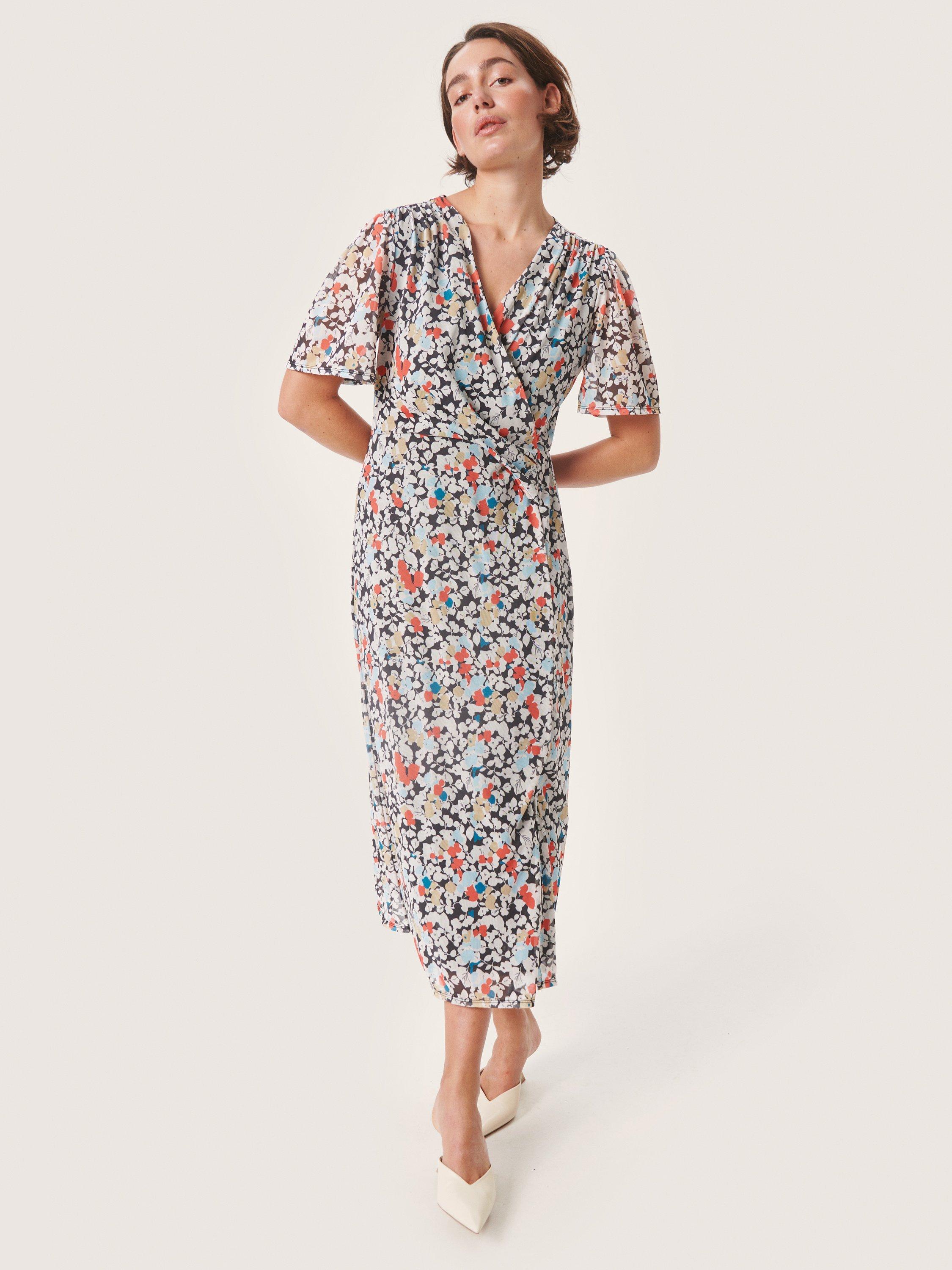 Soaked In Luxury Lottie Floral Wrap Midi Dress, Multi