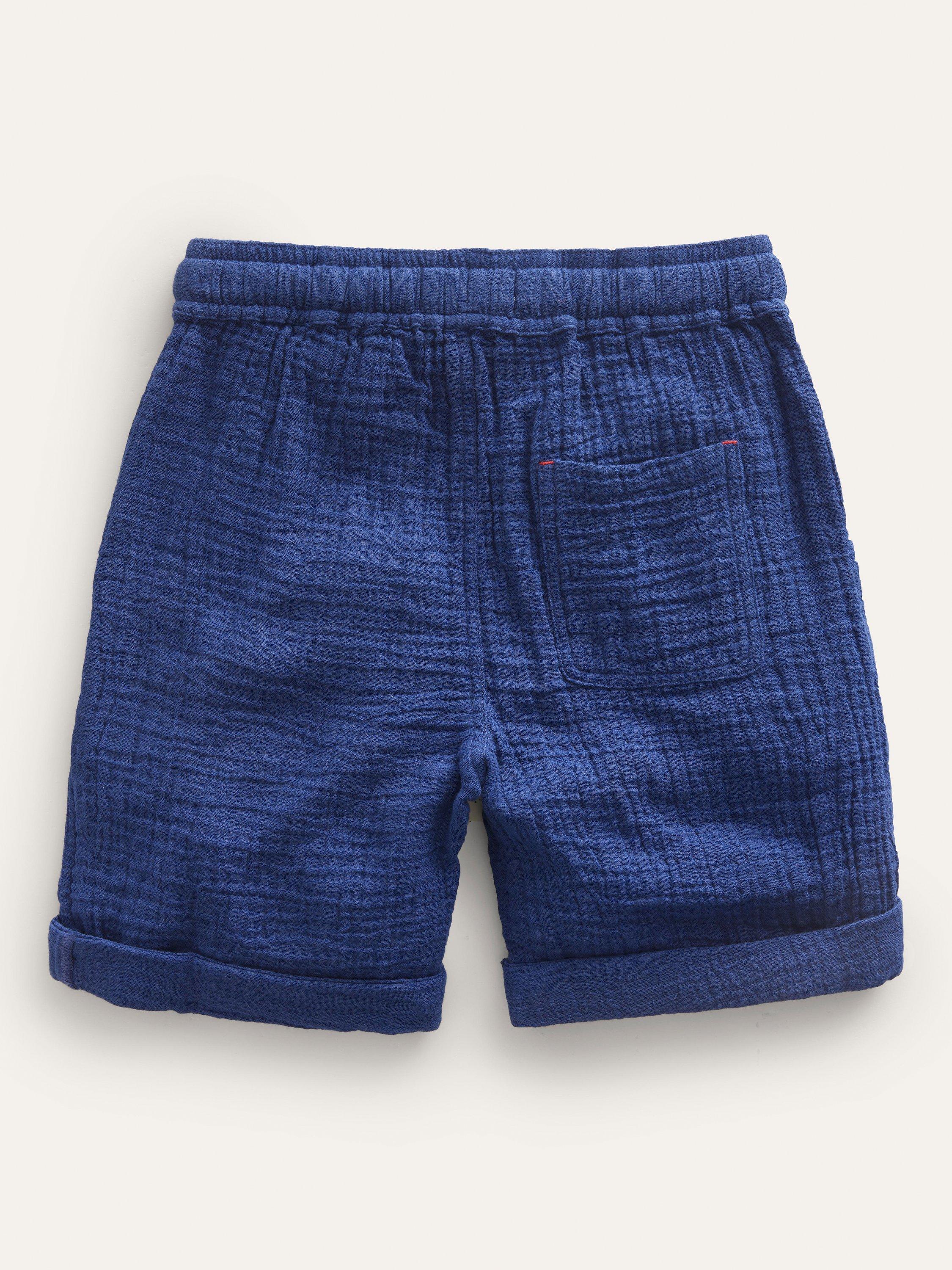 Mini Boden Kids' Lightweight Holiday Shorts, Dark Chambray, 3 years