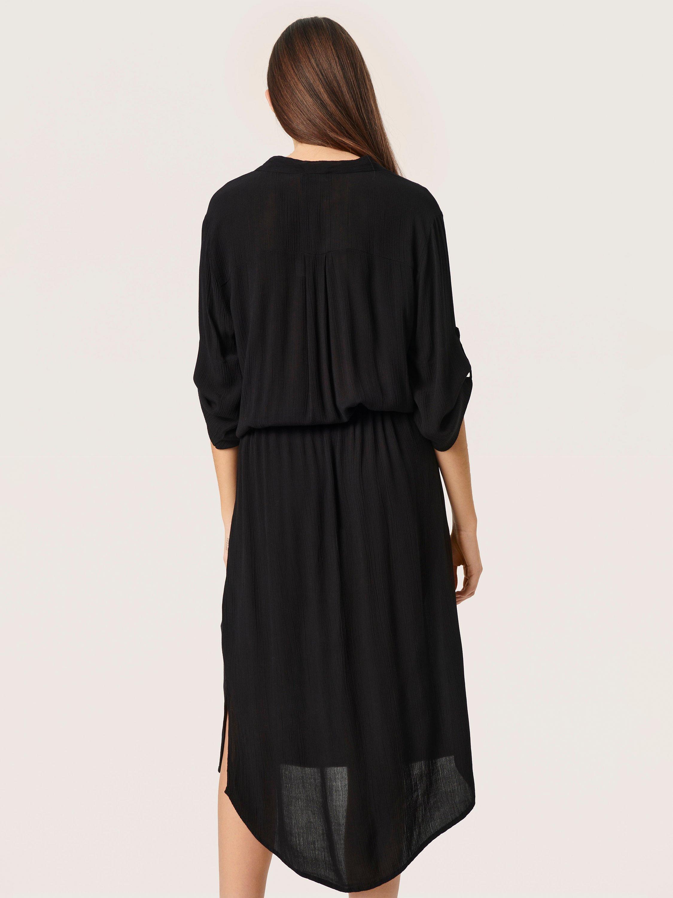 Product image 2 of 7, which shows Soaked in Luxury Zaya Midi Shirt Dress, Black, XXL