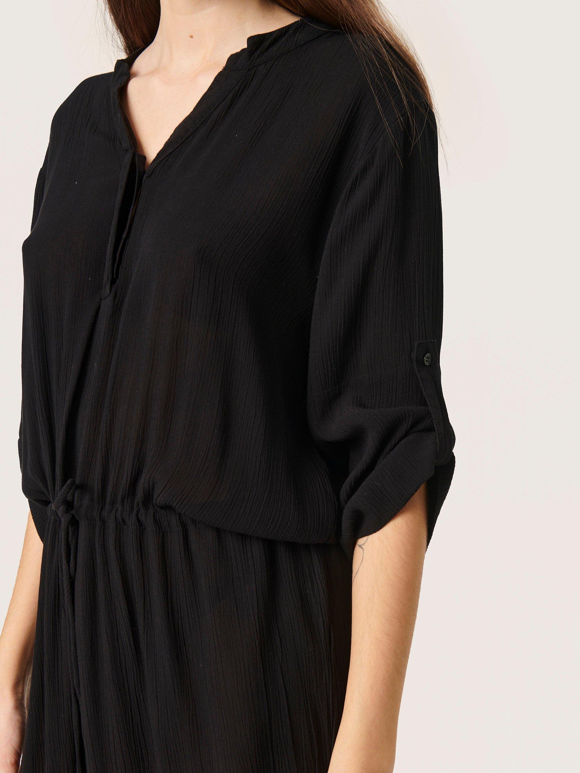 Product image 5 of 7, which shows Soaked in Luxury Zaya Midi Shirt Dress, Black, XXL