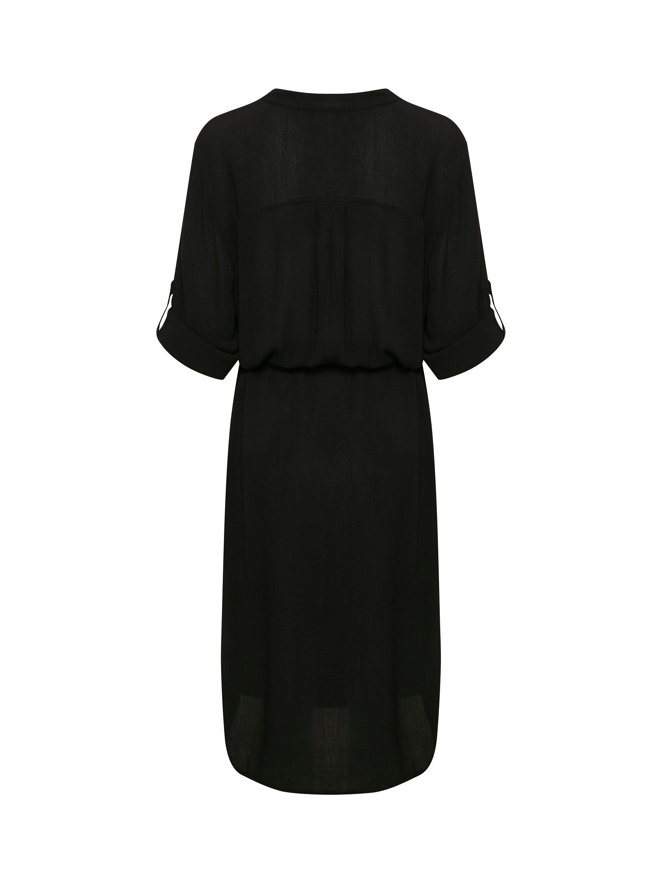 Product image 6 of 7, which shows Soaked in Luxury Zaya Midi Shirt Dress, Black, XXL
