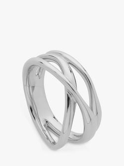 Monica Vinader Nura Cross Over Ring, Silver, Silver