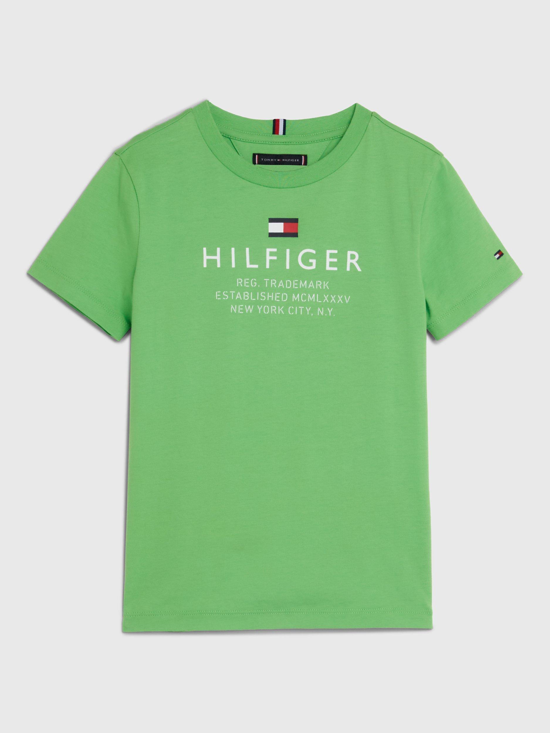 Tommy Hilfiger Kids' Short Sleeve TH Logo T-Shirt, Spring Lime