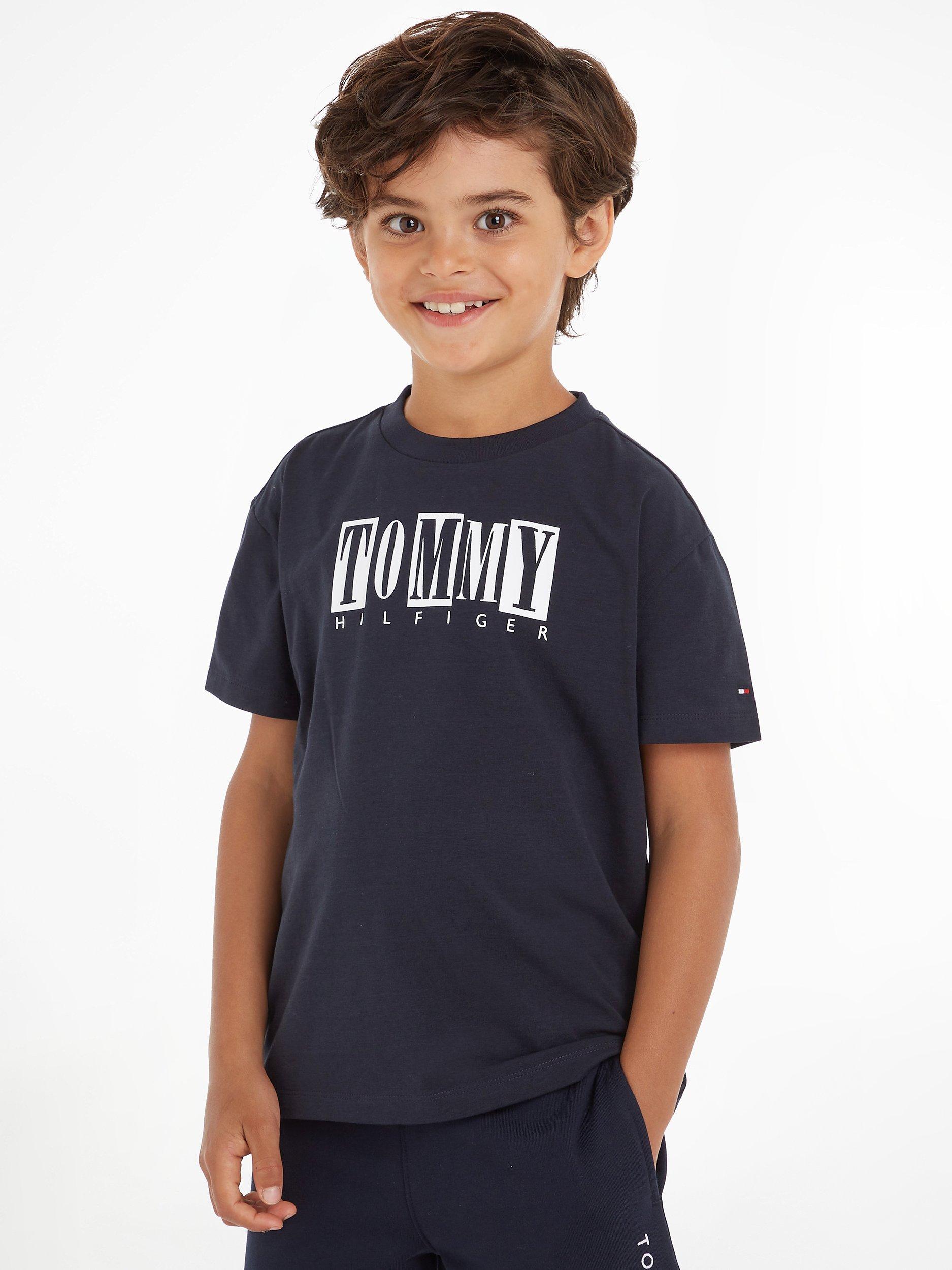 Tommy Hilfiger Kids' Multi Logo T-Shirt, Desert Sky