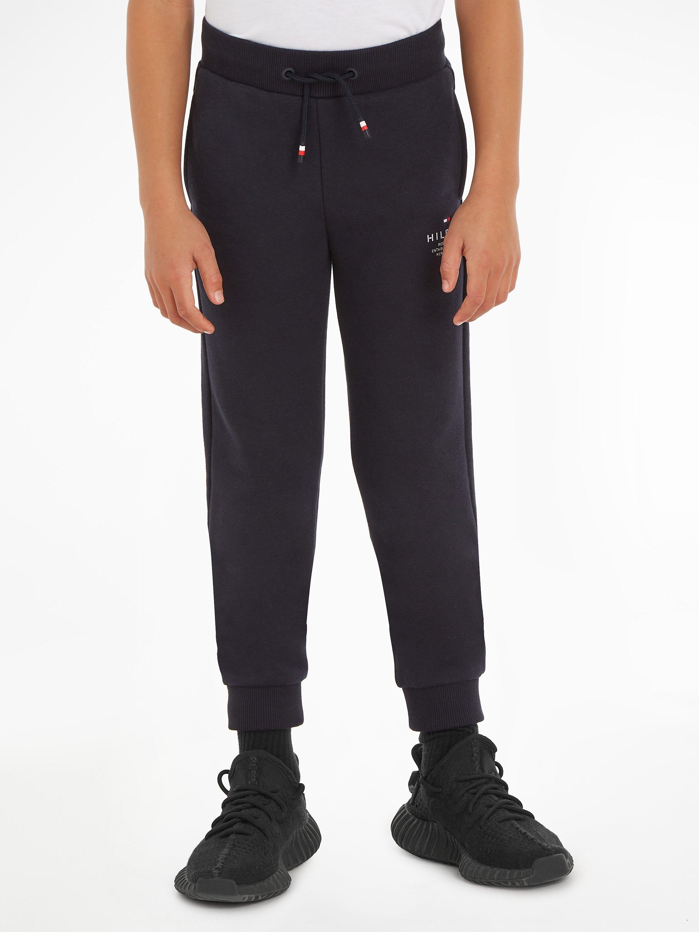 Tommy Hilfiger Kids' Essential Cotton Logo Joggers, Desert Sky