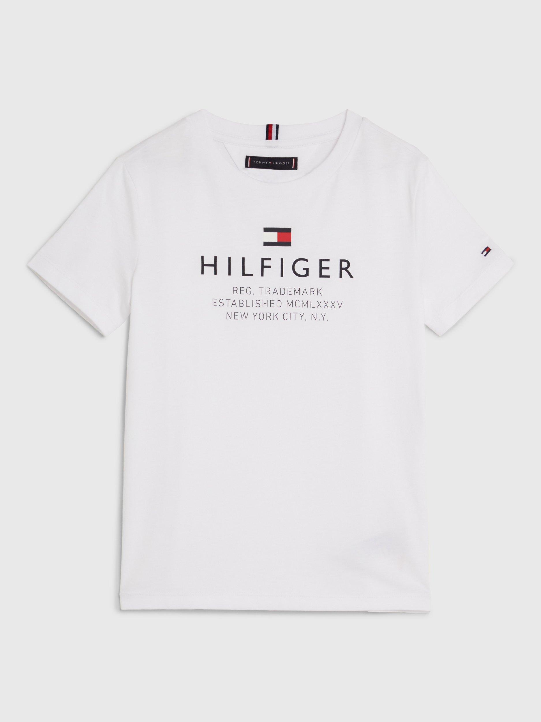 Tommy Hilfiger Kids' Short Sleeve TH Logo T-Shirt, White
