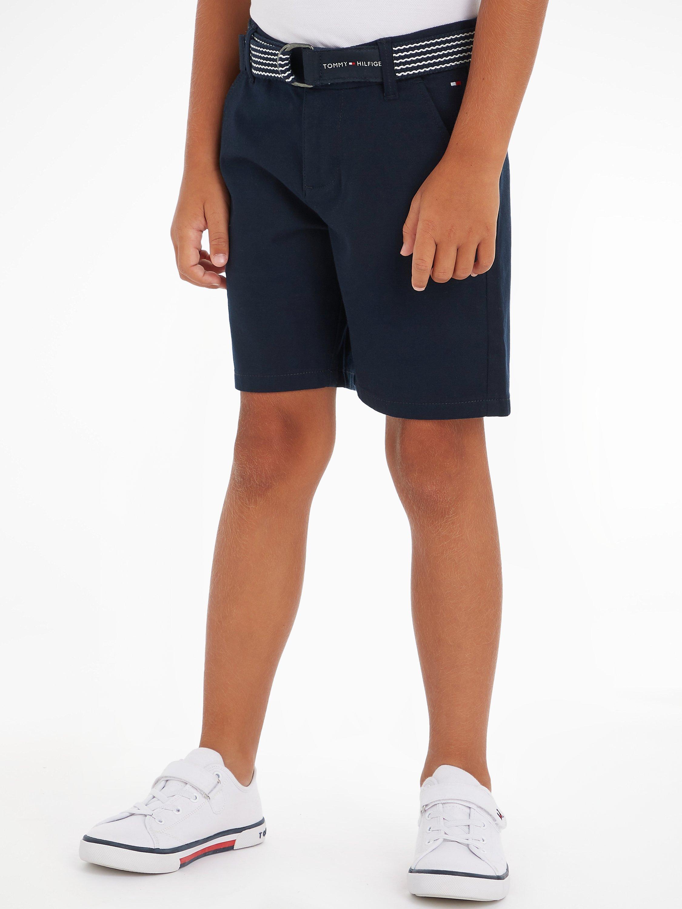 Tommy Hilfiger Kids' Belt Chino Shorts, Desert Sky