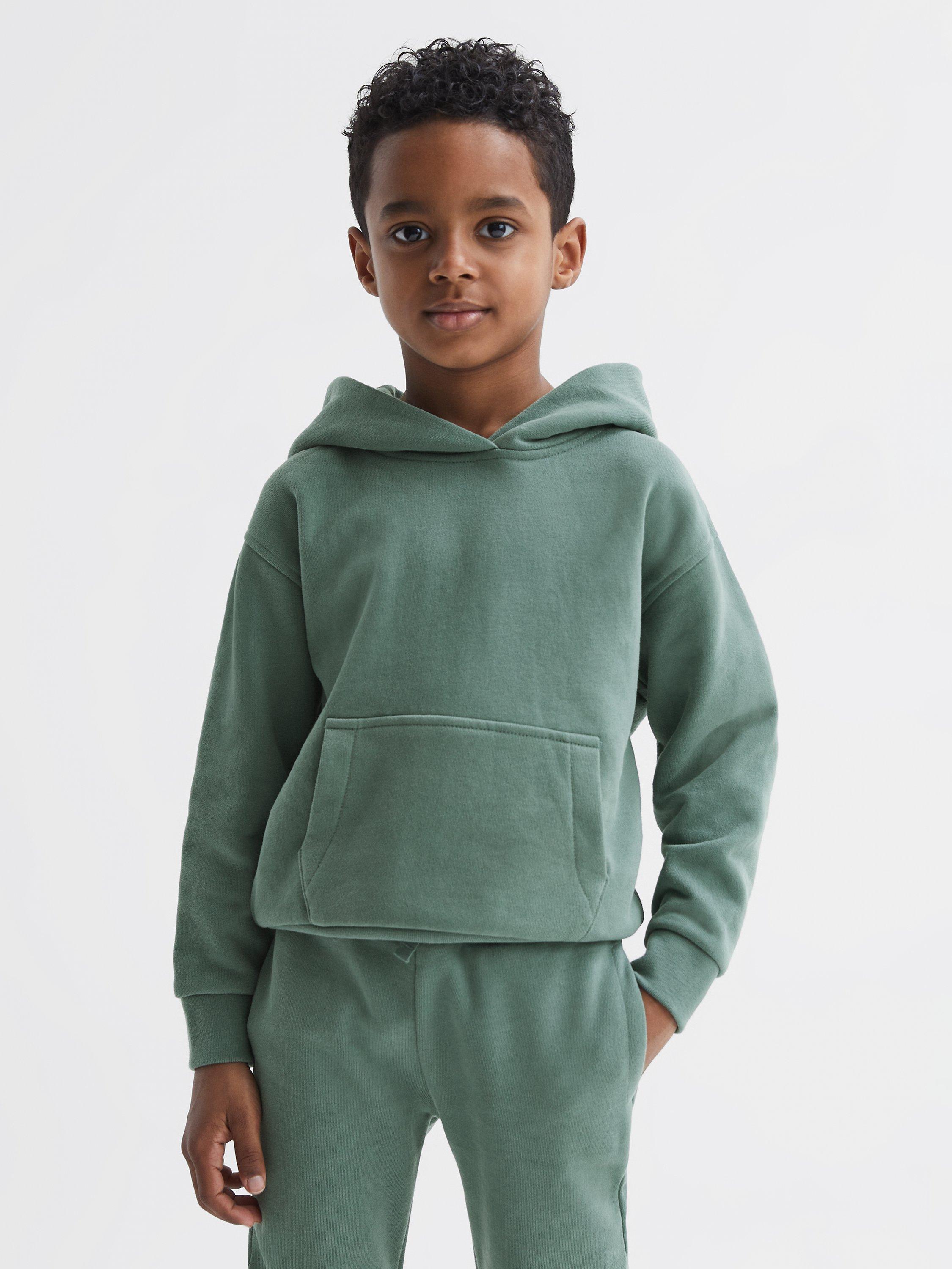 Reiss Kids' Alexander Hoodie, Fern Green