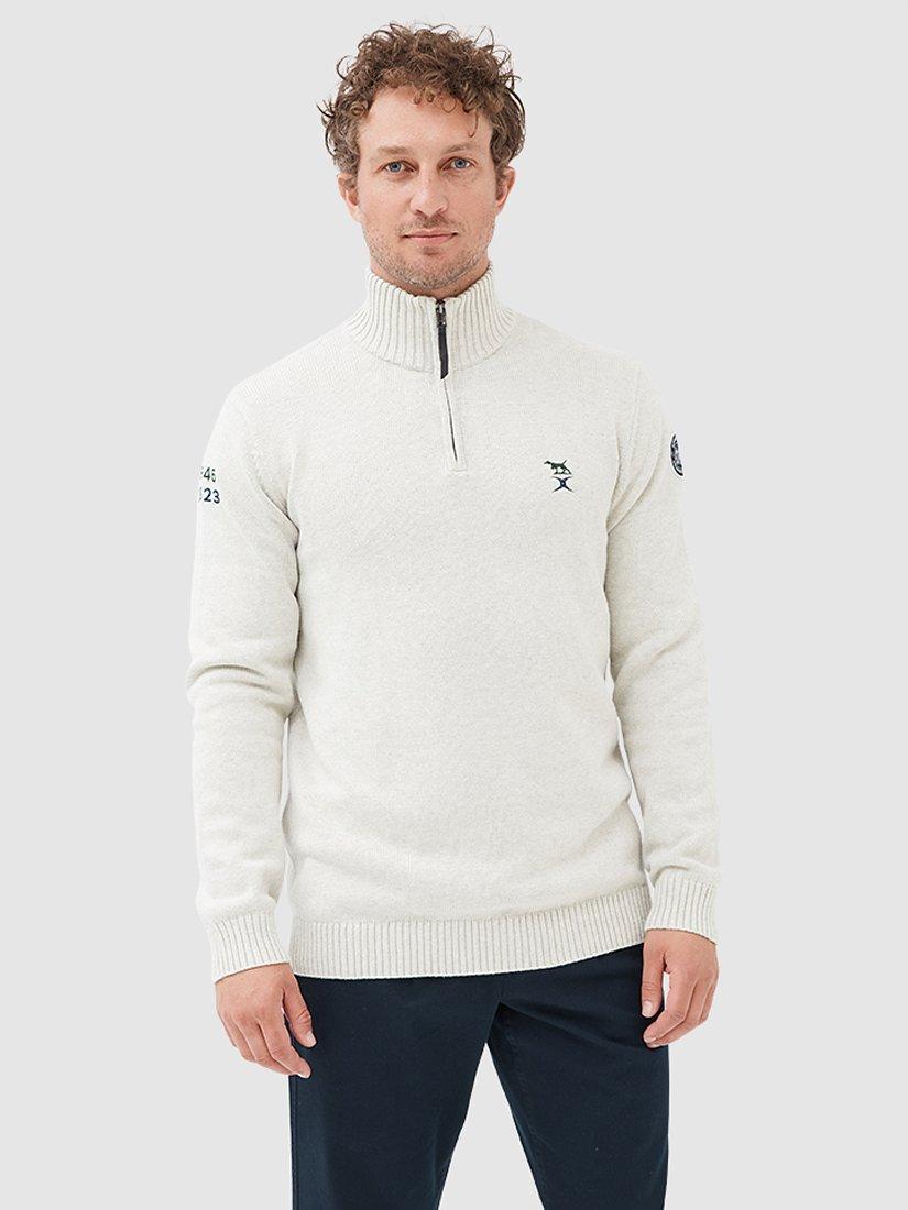 Gilbert X Rodd & Gunn Sandy Park Knit Fleece Jumper, Natural 