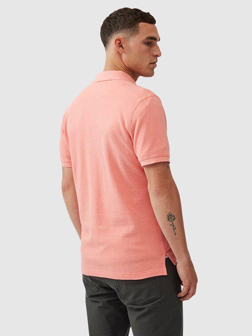 Product image 3 of 5, which shows Rodd & Gunn The Gunn Cotton Slim Fit Short Sleeve Polo Shirt, Salmon, XS