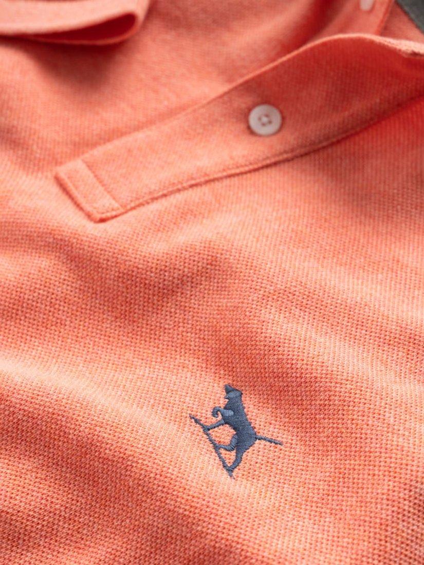 Product image 5 of 5, which shows Rodd & Gunn The Gunn Cotton Slim Fit Short Sleeve Polo Shirt, Salmon, XS