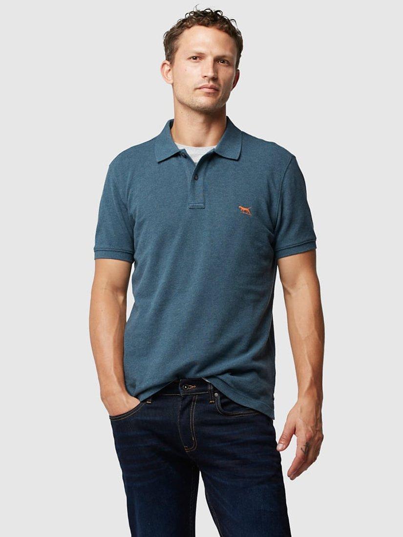 Rodd & Gunn The Gunn Cotton Slim Fit Short Sleeve Polo Shirt, Dark Teal, L