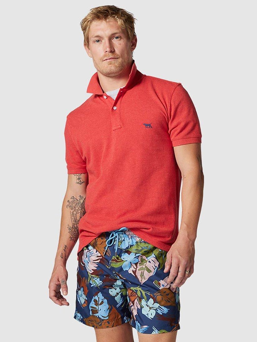 Rodd & Gunn The Gunn Cotton Slim Fit Short Sleeve Polo Shirt, Fiesta, XXXL