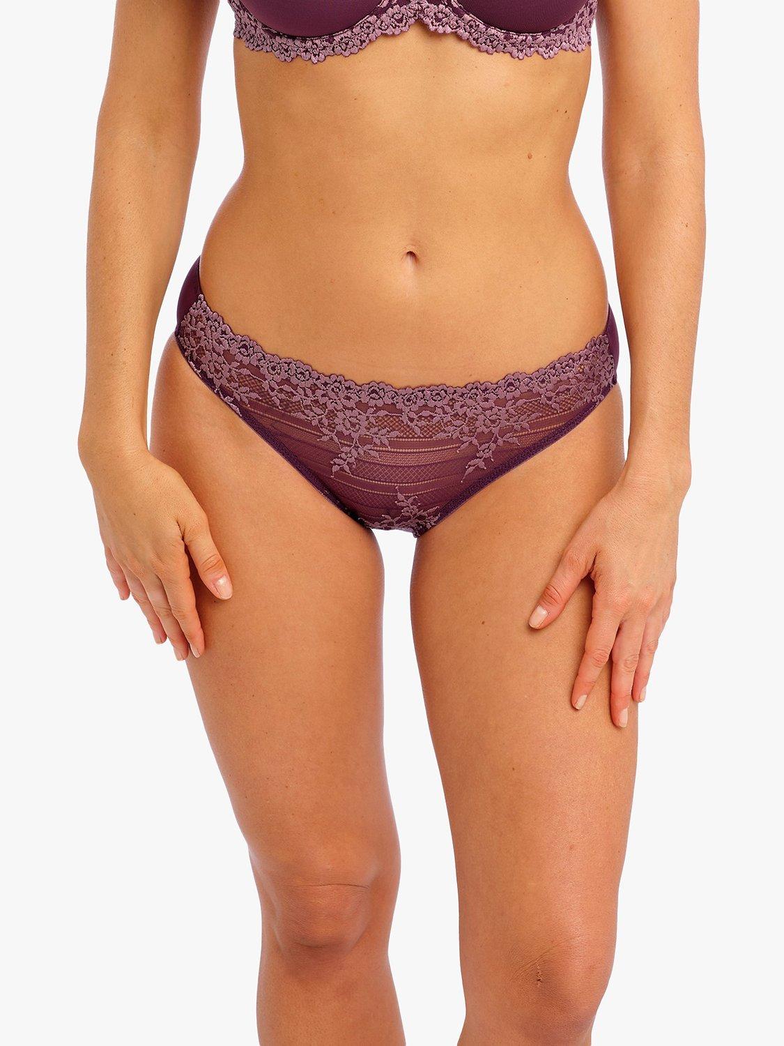 Wacoal Embrace Lace Bikini Knickers, Italian Plum/Valerian