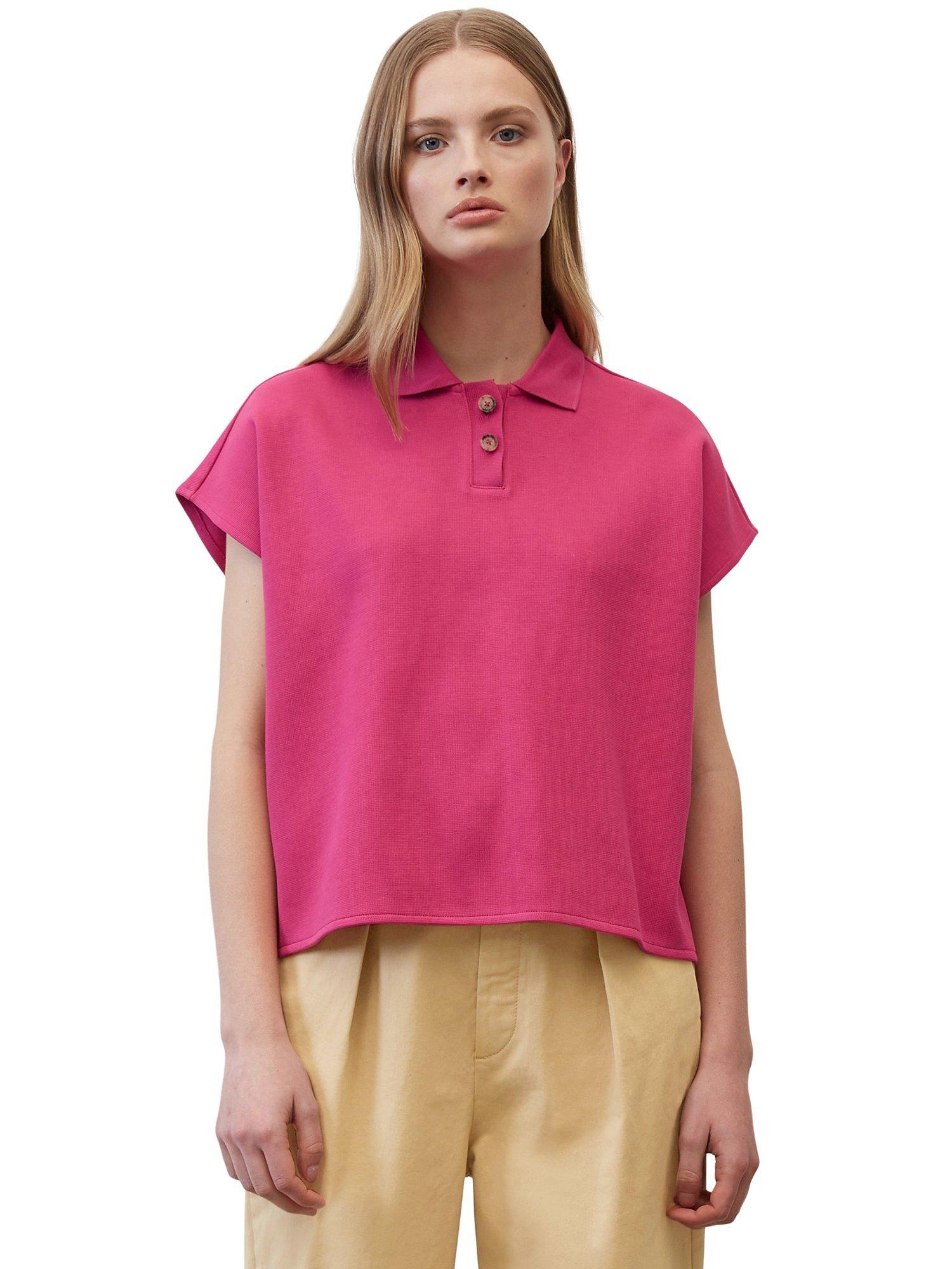 Marc O'Polo Oversized Polo Shirt, Fresh Fuschia