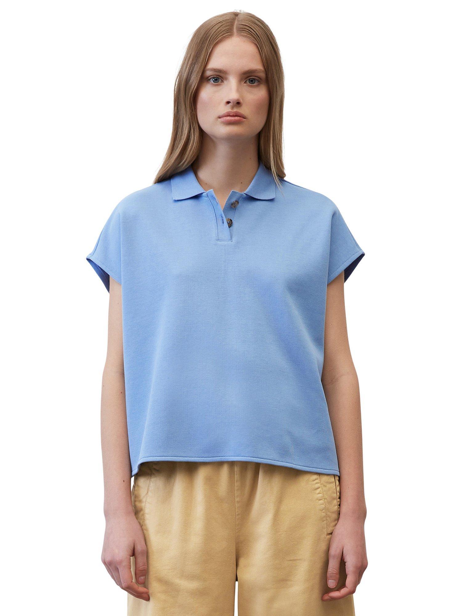 Marc O'Polo Oversized Polo Shirt, Soft Sky Blue