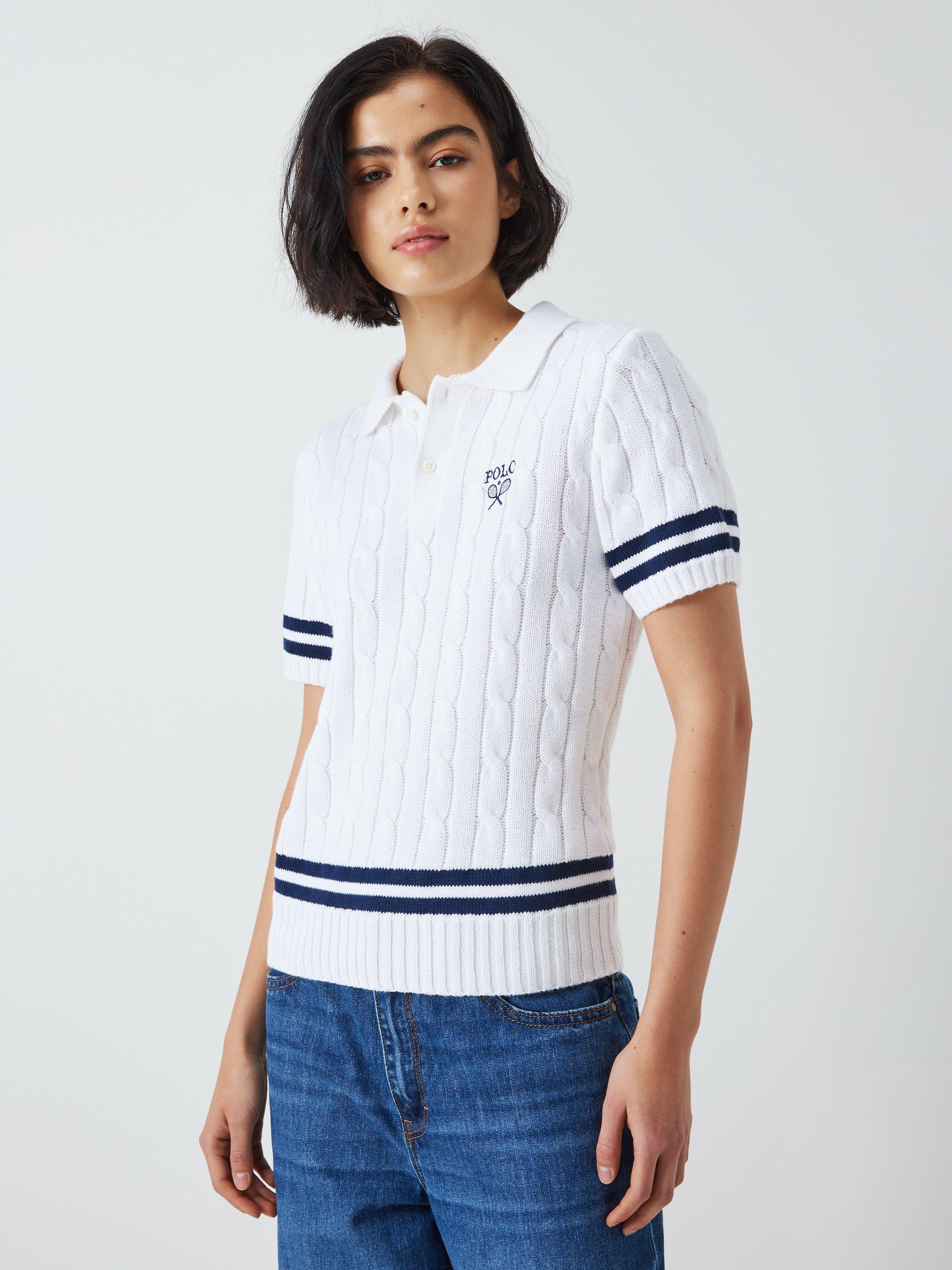 Polo Ralph Lauren X Wimbledon Cable Knit Jumper, Pure White