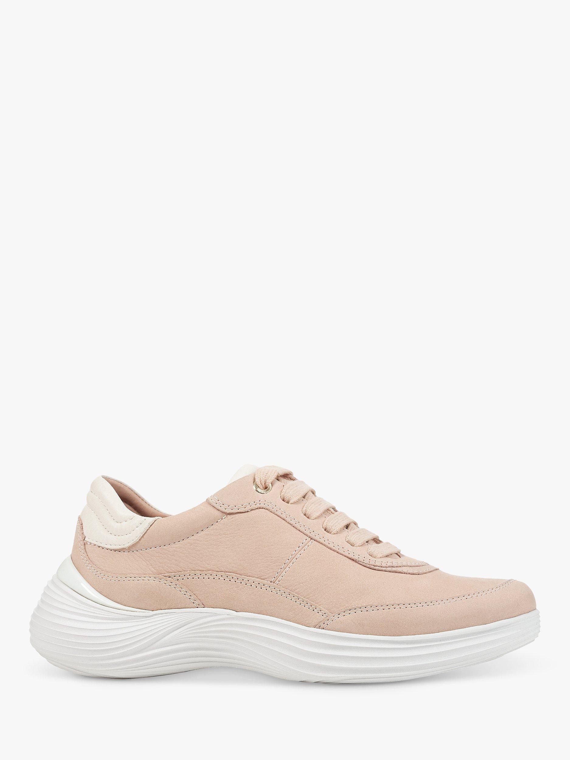 Geox Fluctis Low Cut Trainers, Nude/White          