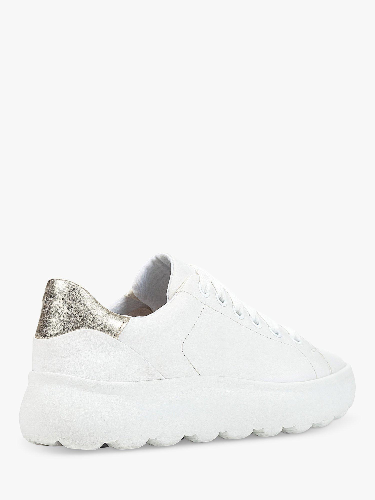 Product image 4 of 6, which shows Geox Spherica EC4.1 Leather Trainers, White/Gold, 2.5