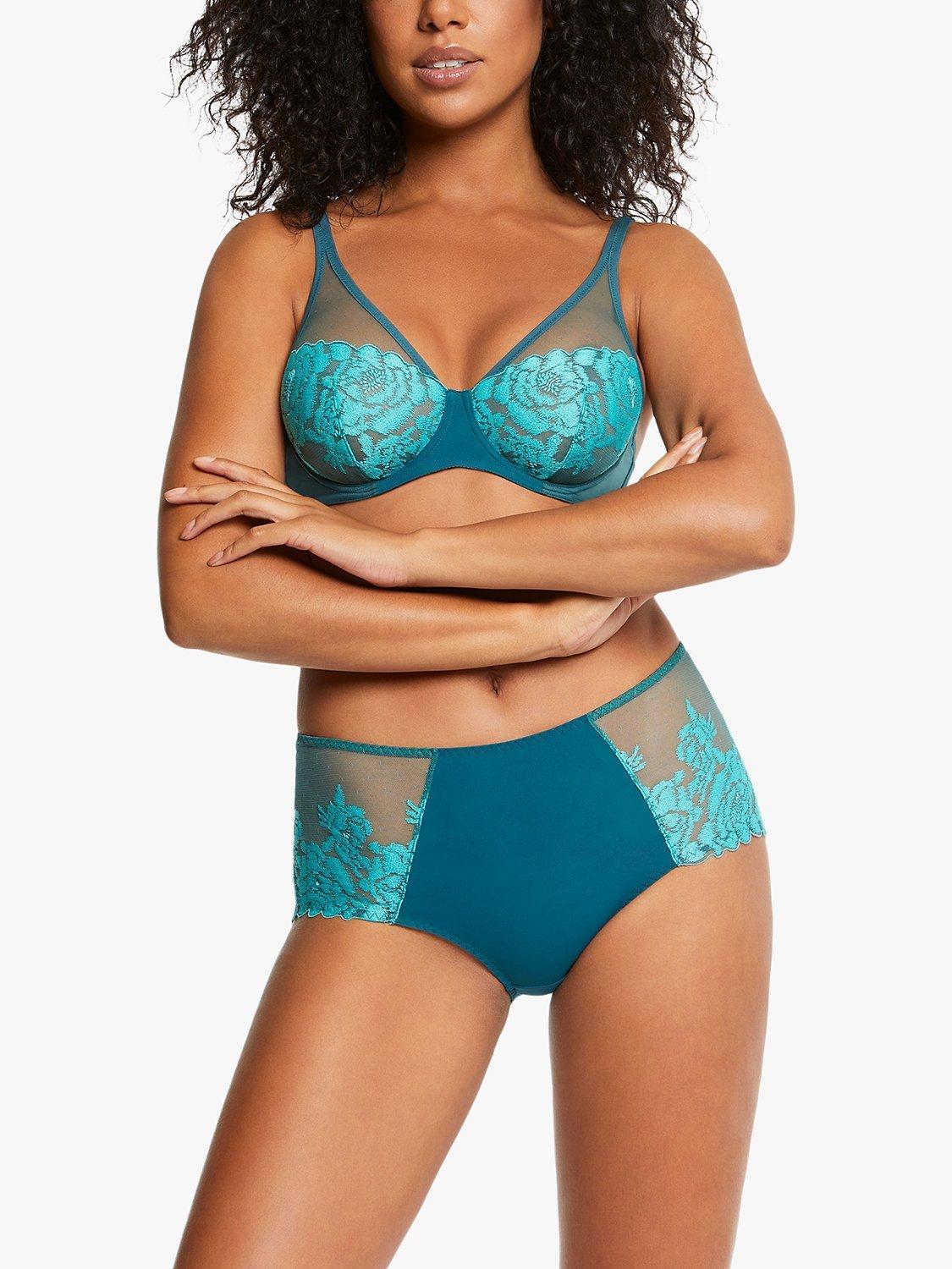 Product image 2 of 4, which shows Maison Lejaby Floral Lace Full Briefs, Mediterranean, XXXL