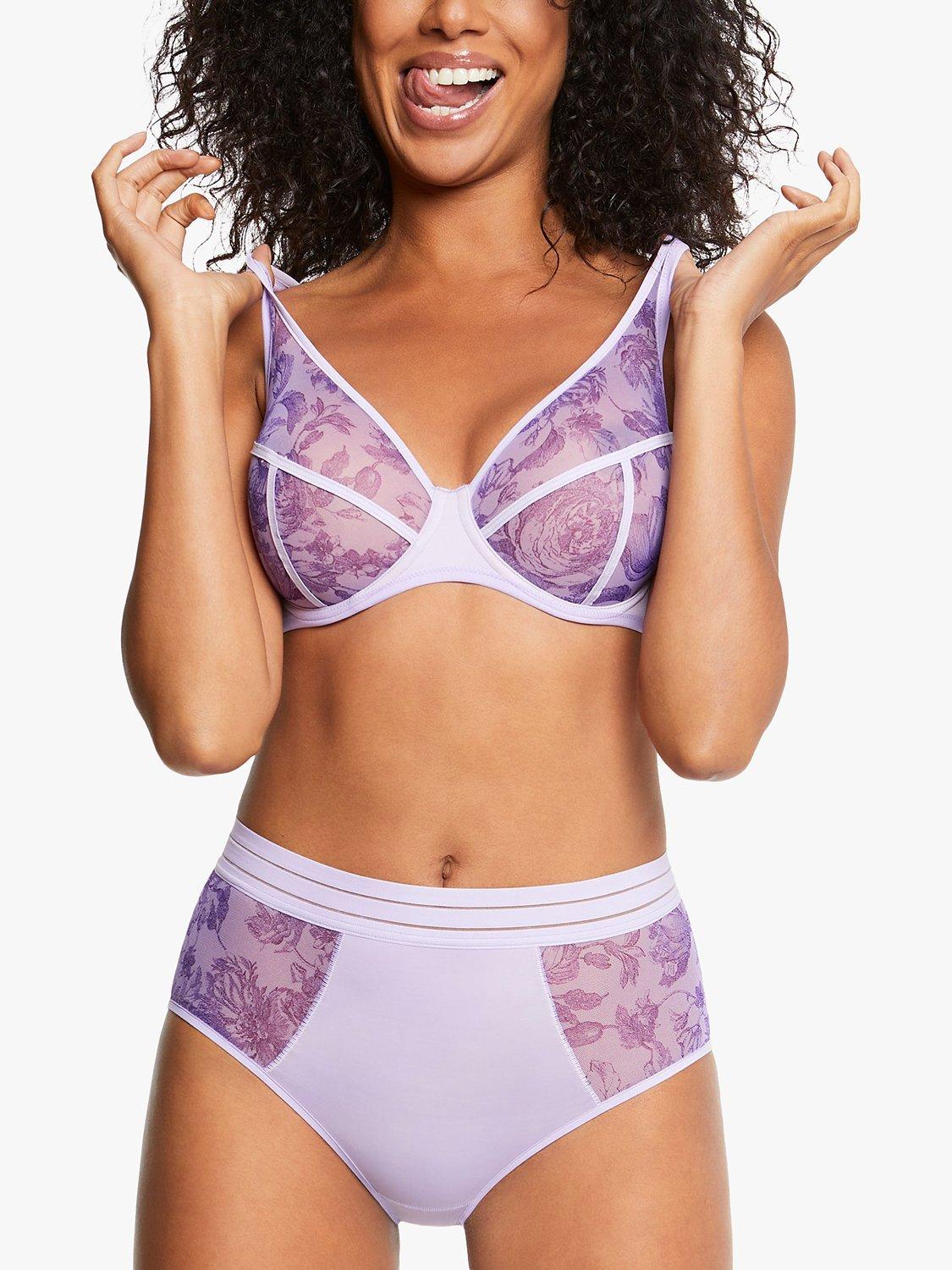 Product image 2 of 4, which shows Maison Lejaby Nufit Garden High Waisted Briefs, Gravure Pensee, XXXL