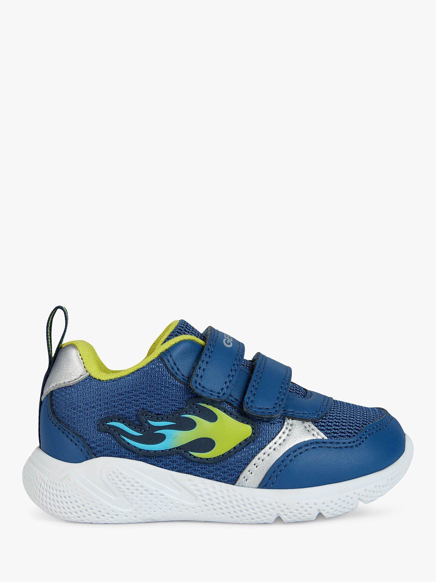 Geox Kids' Sprintye Pre-Walker Trainers, Jeans/Lime          