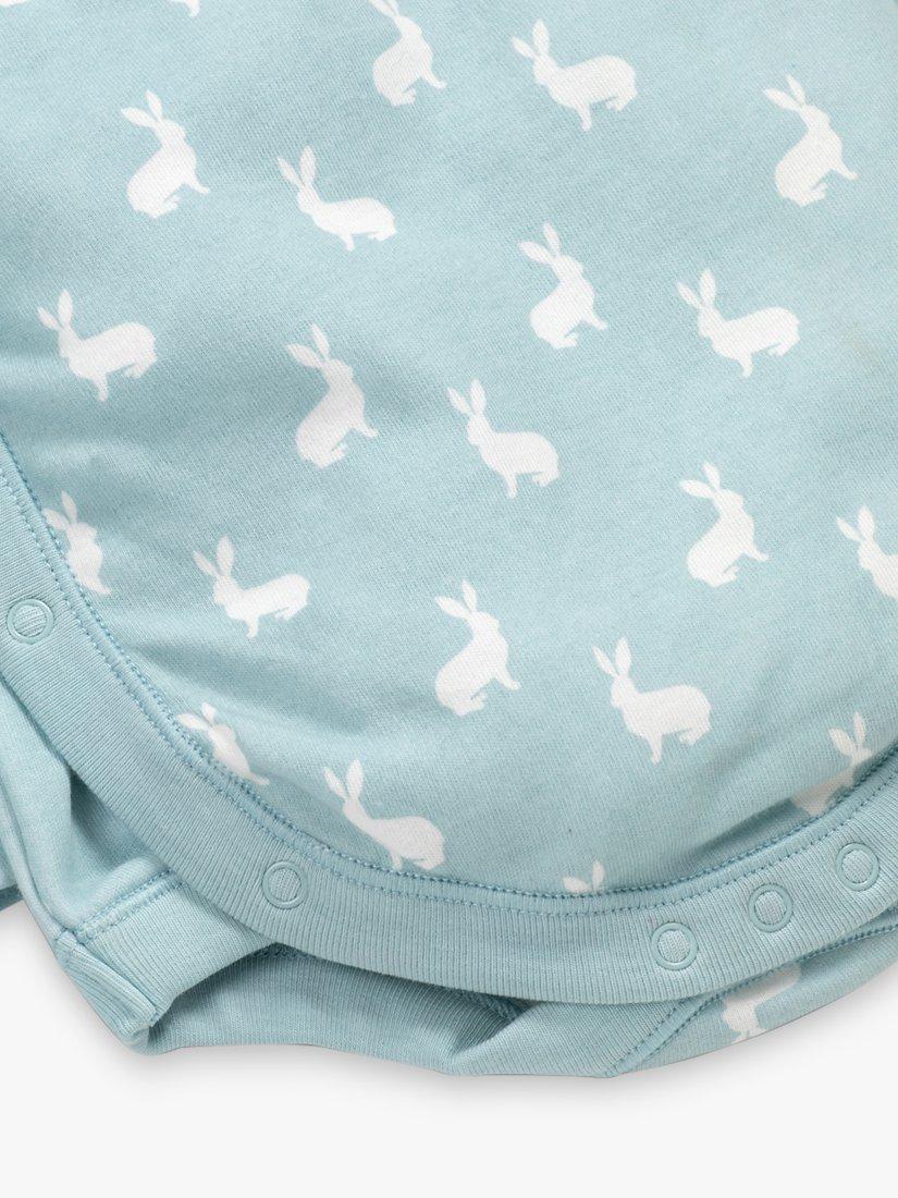 Product image 4 of 4, which shows The Little Tailor Baby Hare Print Bodysuit, Blue, 6-9 months