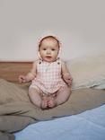The Little Tailor Baby Super Soft Woven Bonnet, Pink Gingham