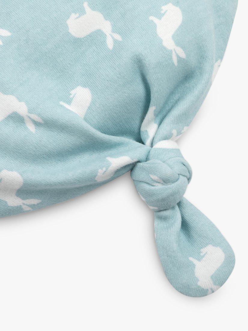 Product image 4 of 4, which shows The Little Tailor Baby Hare Print Jersey Hat, Blue, 6 months