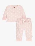 The Little Tailor Baby Cotton Hare Print Top & Trousers Set, Pink