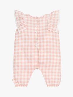 The Little Tailor Baby Muslin Playsuit - view 2, Pink Gingham