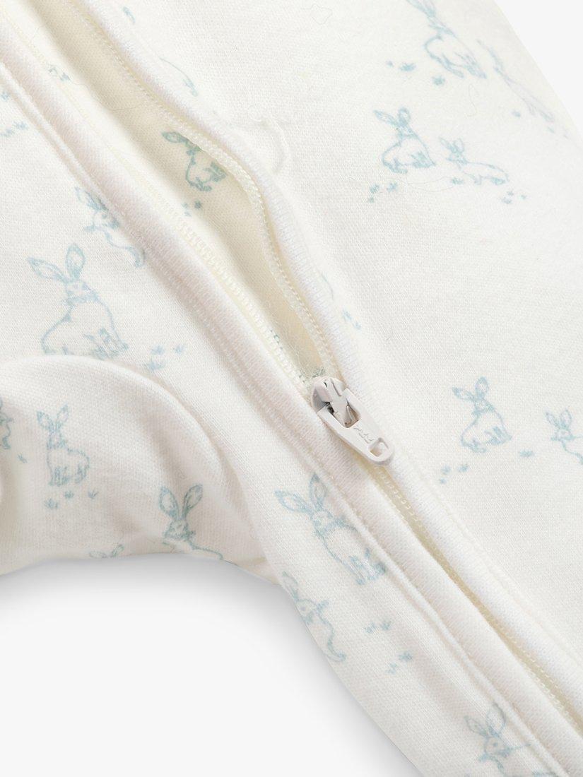 Product image 4 of 10, which shows The Little Tailor Baby Sleepsuit and Bunny Gift Set, Blue Hare, 0-3 months