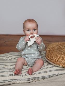 The Little Tailor Baby Hare Print Bodysuit - view 2, Grey