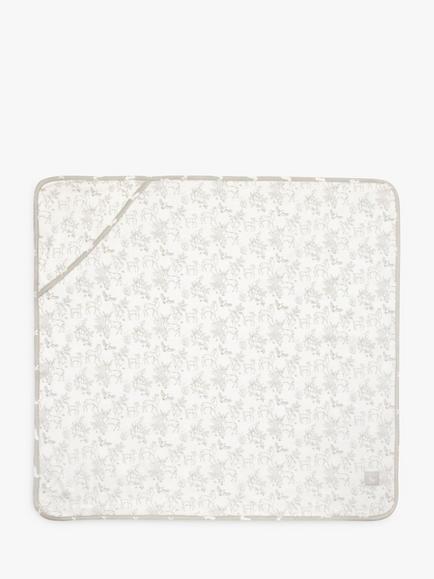 The Little Tailor Jersey Baby Blanket, 70 x 70cm - view 2, Grey Hare/Woodland