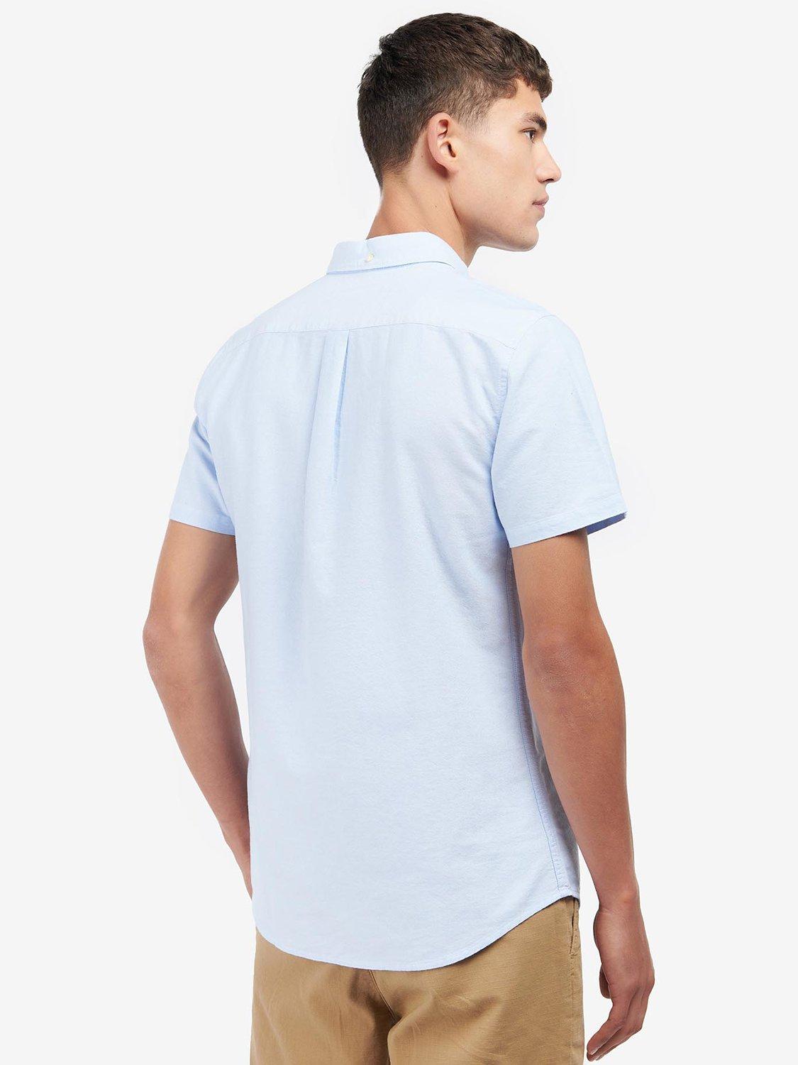 Product image 2 of 6, which shows Barbour Oxford Cotton Short Sleeve Shirt, Sky, XXL