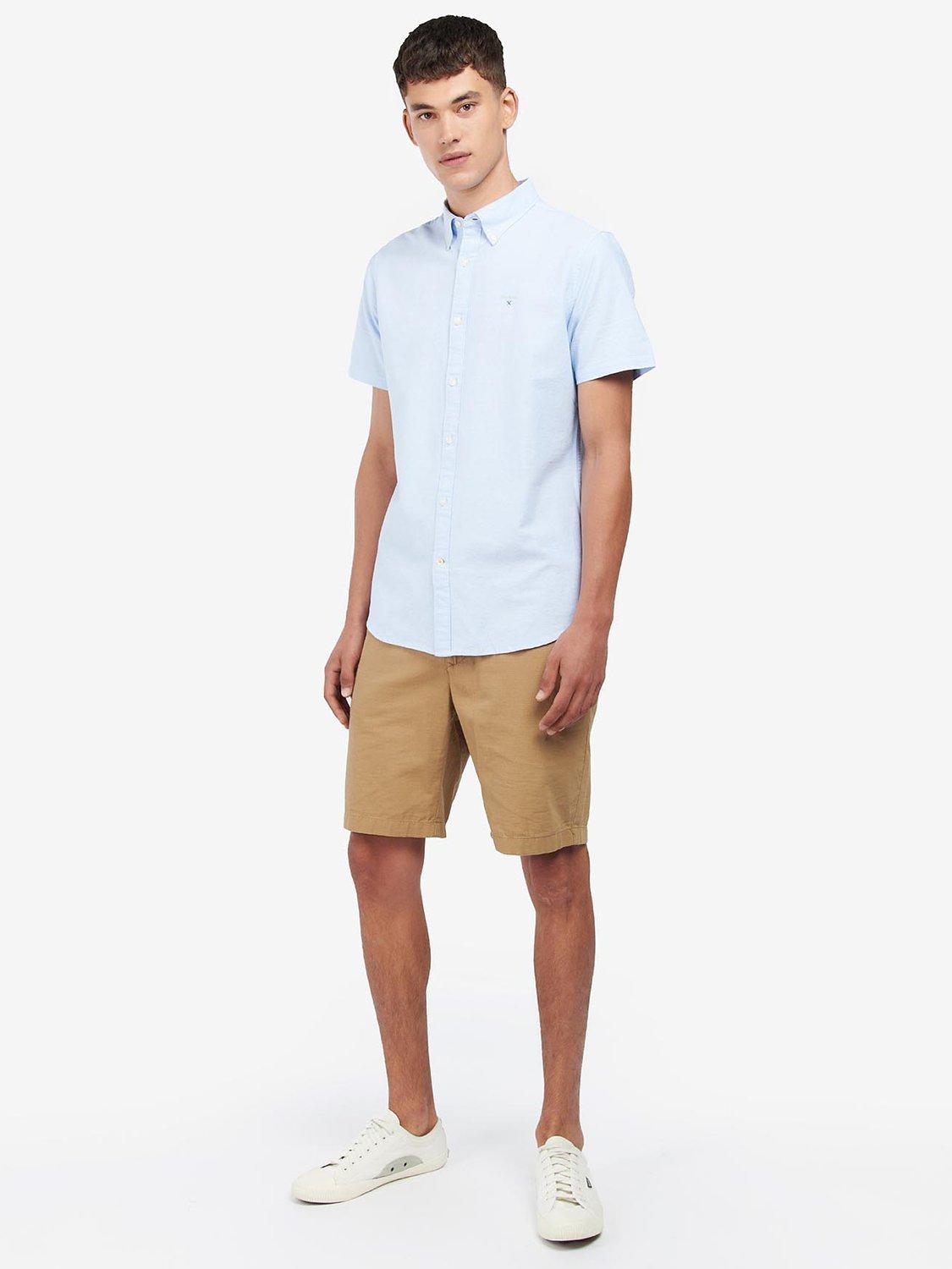 Product image 3 of 6, which shows Barbour Oxford Cotton Short Sleeve Shirt, Sky, XXL