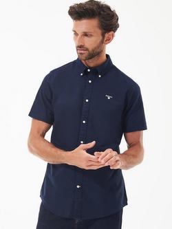 Barbour Oxford Cotton Short Sleeve Shirt, Navy
