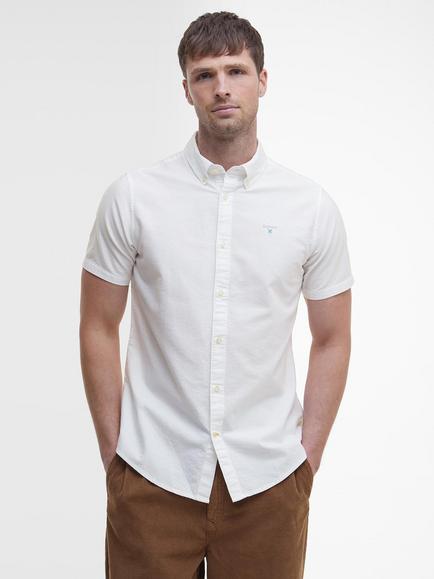 Barbour Oxford Cotton Short Sleeve Shirt, White