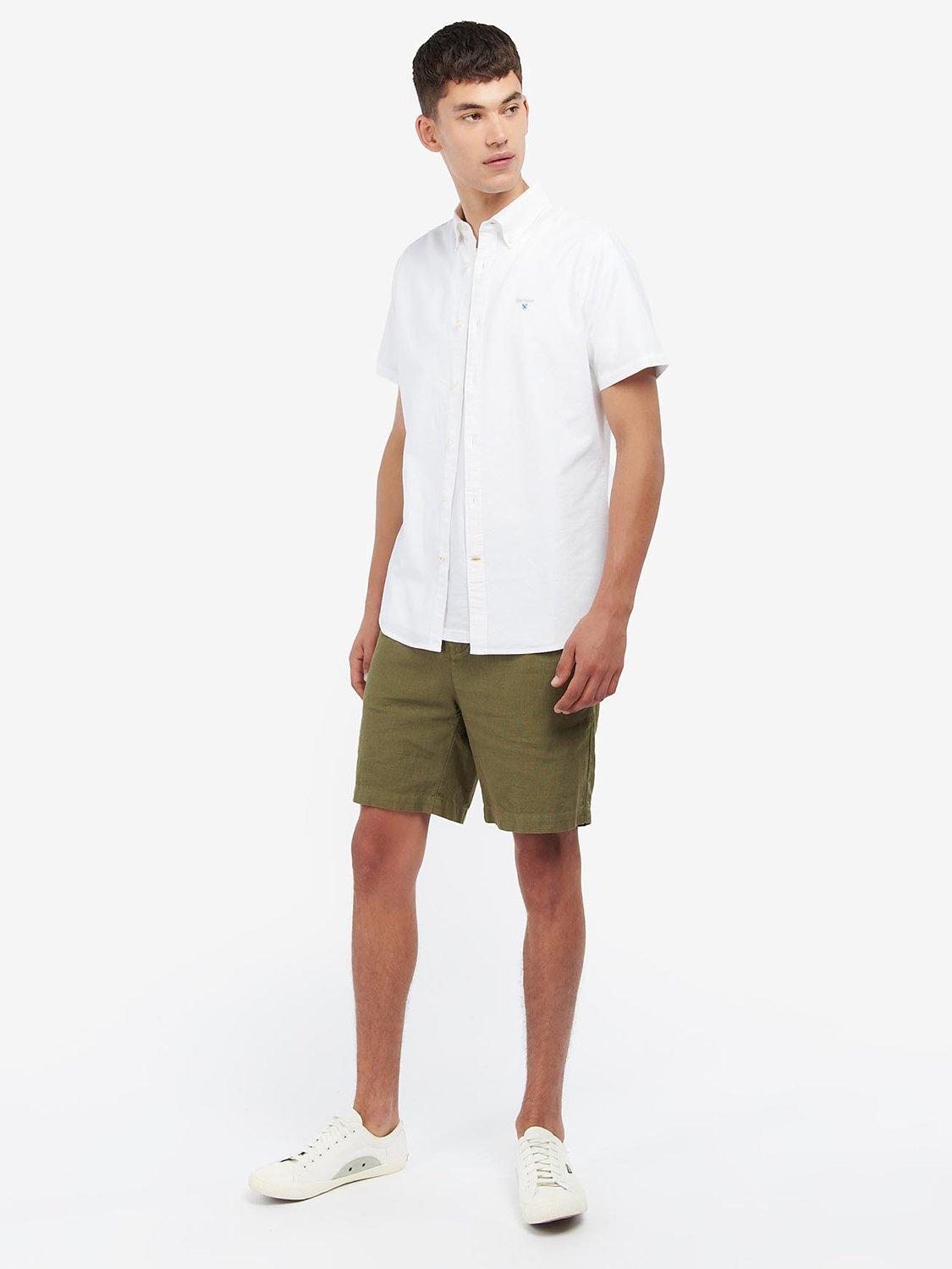 Product image 3 of 7, which shows Barbour Oxford Cotton Short Sleeve Shirt, White, S