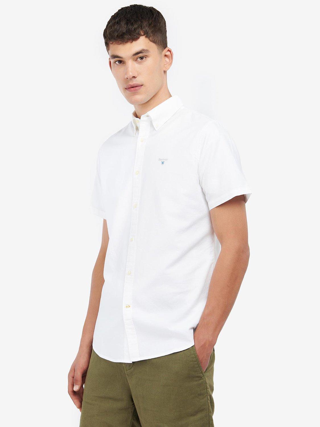 Product image 6 of 7, which shows Barbour Oxford Cotton Short Sleeve Shirt, White, S