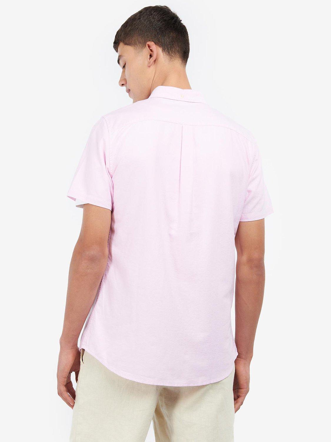 Product image 2 of 6, which shows Barbour Oxford Cotton Short Sleeve Shirt, Pink, S