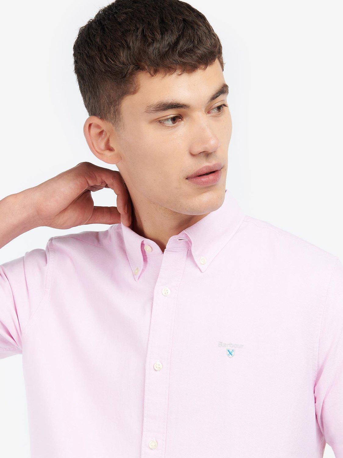 Product image 5 of 6, which shows Barbour Oxford Cotton Short Sleeve Shirt, Pink, S