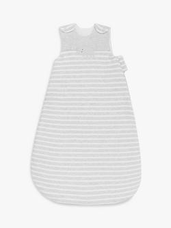 John Lewis Elephant Stripe Baby Sleeping Bag, 2.5 Tog, Grey, Grey