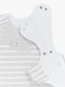 John Lewis Elephant Stripe Baby Sleeping Bag, 2.5 Tog, Grey - view 2, Grey