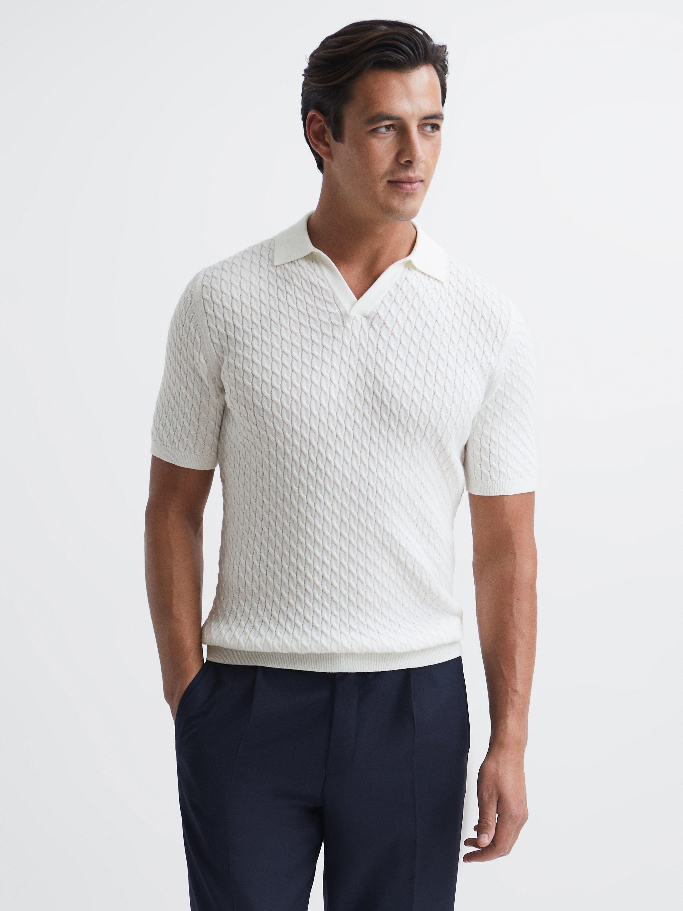 Reiss Federico Short Sleeve Polo, Ecru