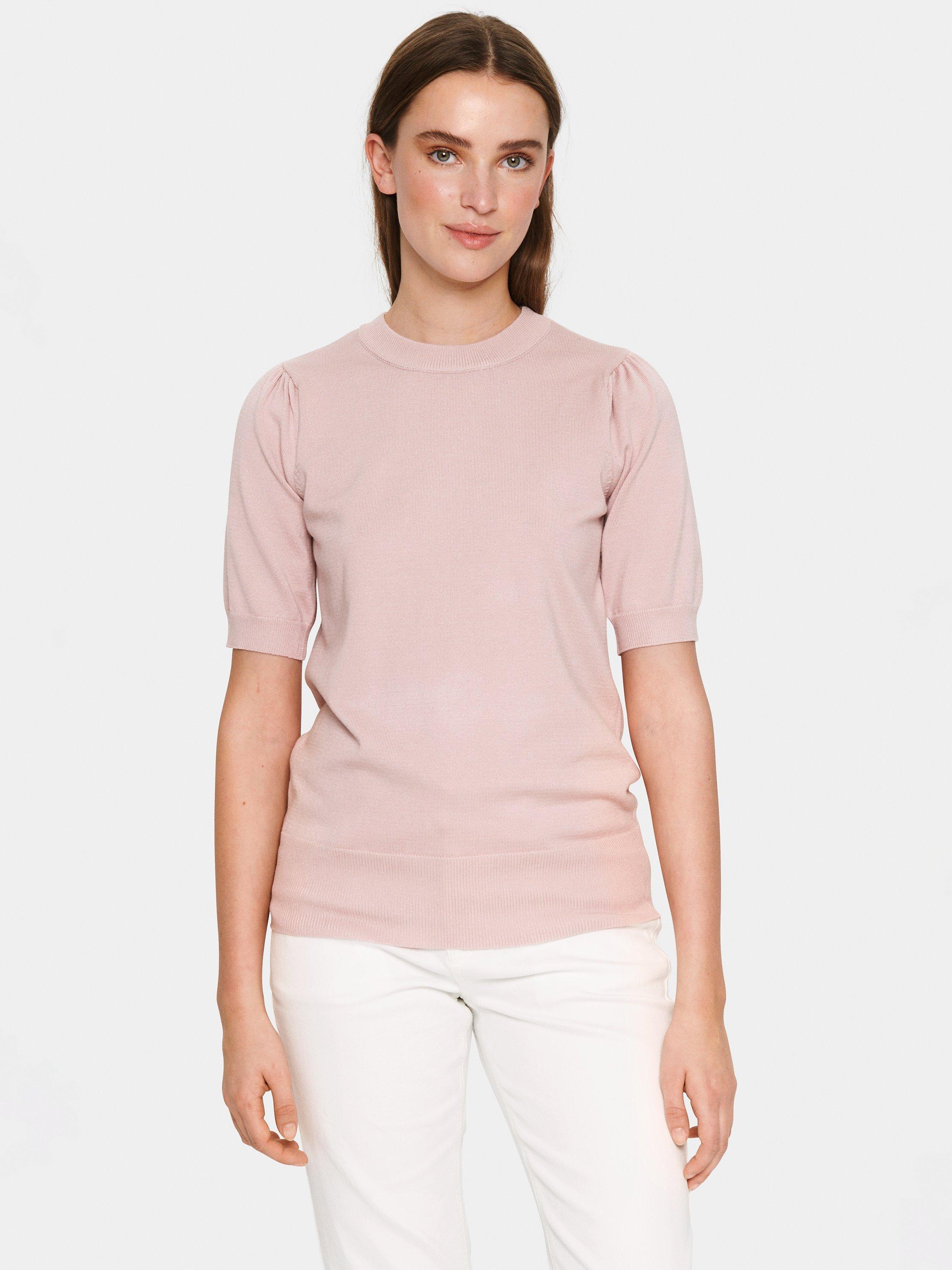 Saint Tropez Mila Short Sleeved Pullover Jumper, Sepia Rose