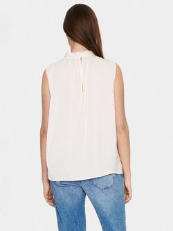 Saint Tropez Aileen Sleeveless Satin High Neck Top - view 2, Ice